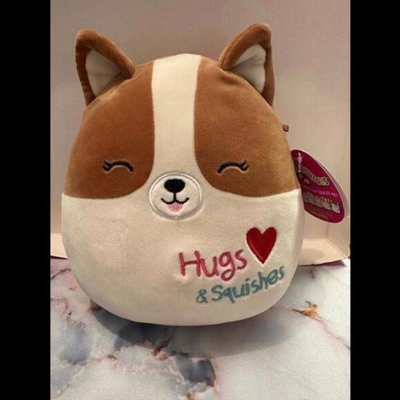 10” Squishmallow “Regina the Corgi Dog” Valentines Hugs & Squishes - Picture 1 of 6